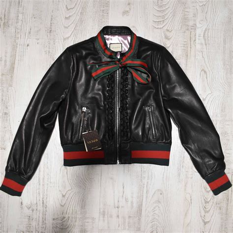 gucci women leather jacket.